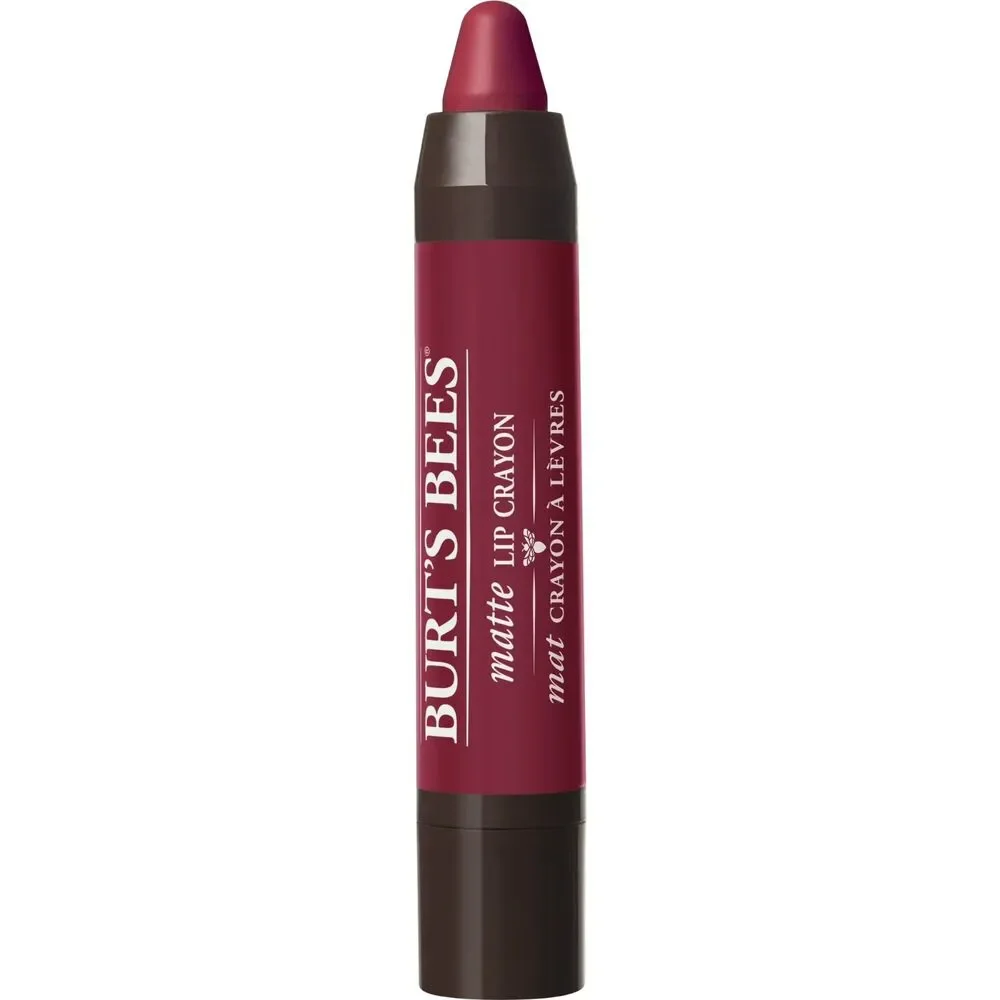 Burt's Bees Matte Lip Crayon Napa Vineyard, deep berry-toned crimson red